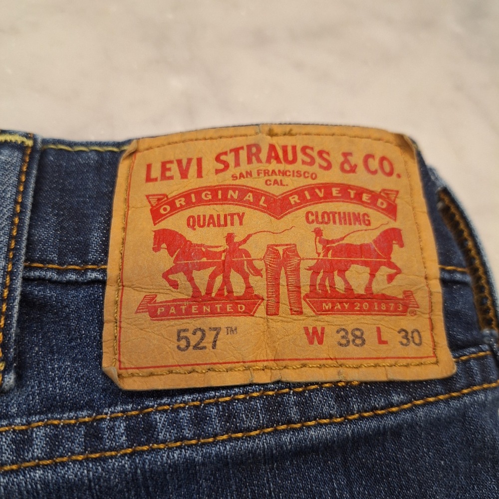 Levis 527 Slim Bootcut Jeans Mens 38x30 Blue Denim Medium Wash Pants 527-0524